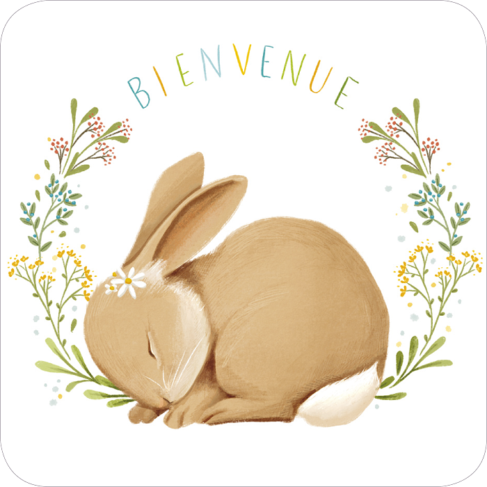 Carte carrée 14x14 R. Hilyer "Bienvenue"