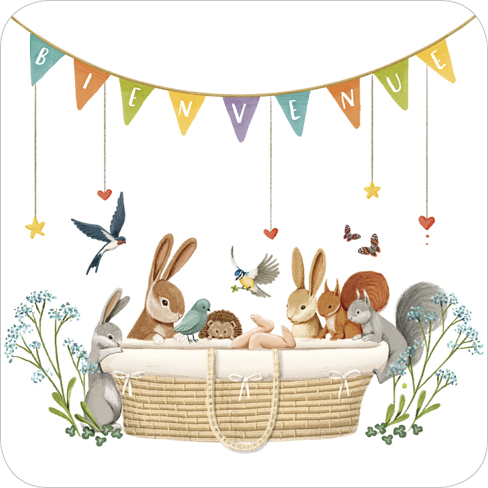 Carte carrée 14x14 R. Hilyer "Welcome"