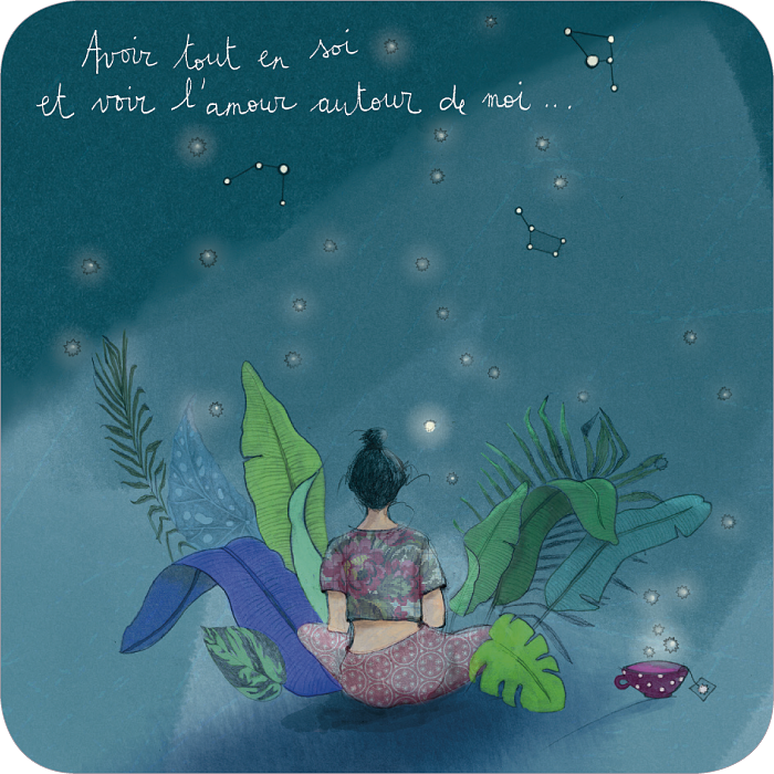 Carte carrée 14x14 Anso Rutsaert "Avoir tout en soi"