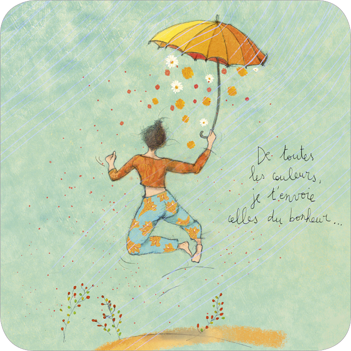 Carte carrée 14x14 Anso Rutsaert "Les couleurs du bonheur"