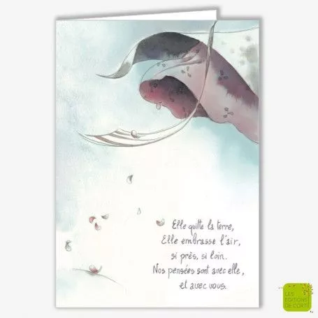 CD 125 - CARTE DE CONDOLÉANCES "ELLE NOUS QUITTE"
