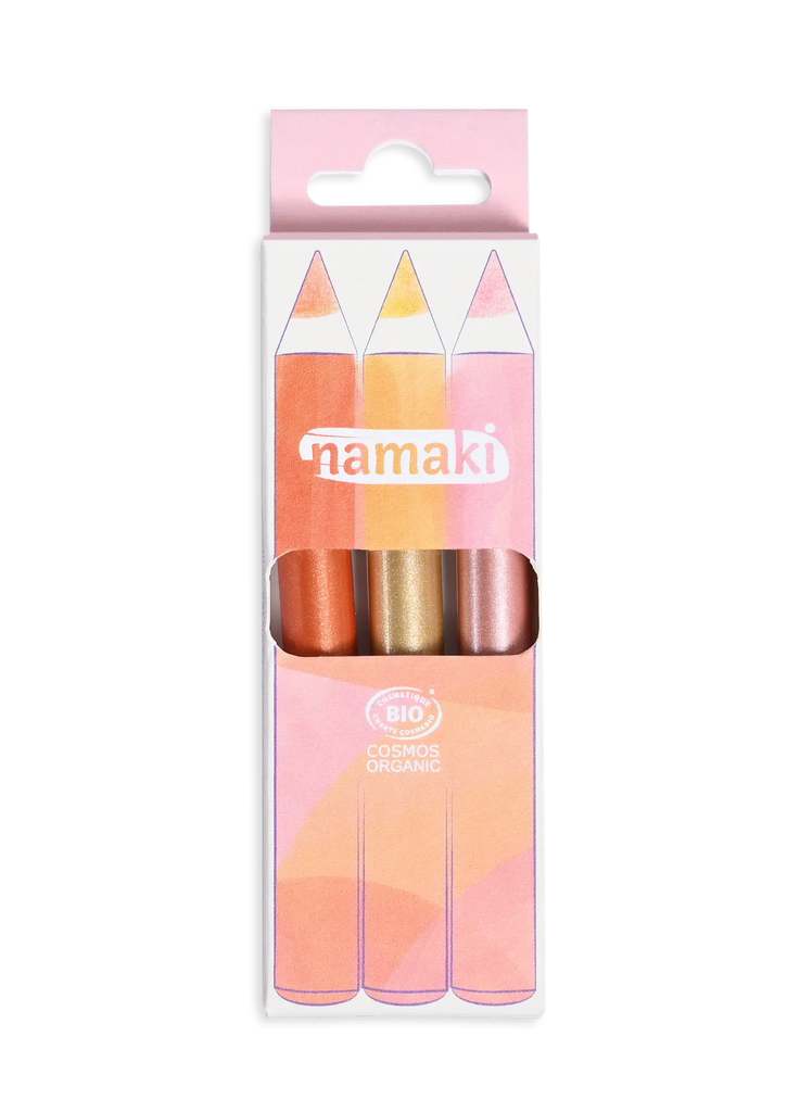 Kit 3 crayons de maquillage pailletés rayon de soleil "Jour"