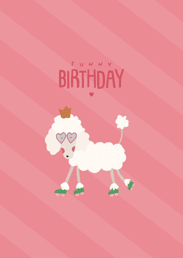 CS 1204 Madame Grizzly carte anniversaire "CANICHE"