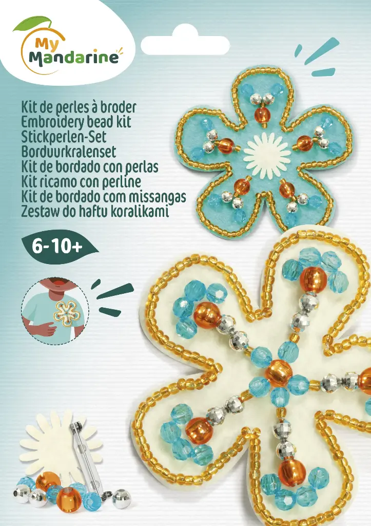 Kit à broder broches fleurs