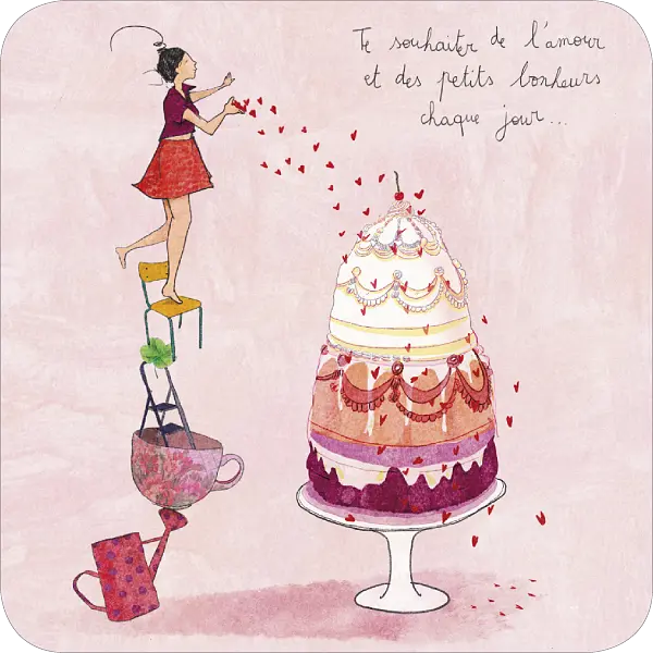 BA 335 Carte carrée 14x14 Anso Rutsaert "Des petits bonheurs chaque jour"