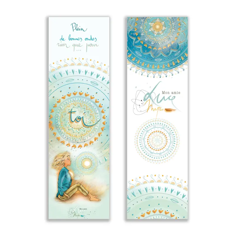 MP 026 - Marque page Mon Amie Luce "Plein de bonnes ondes rien que pour toi"