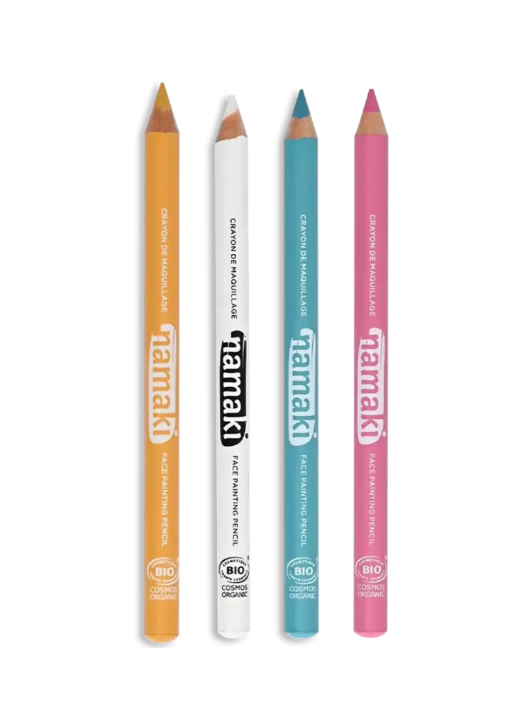 Set de 4 crayons de maquillage fins - Jaune/Rose/Turquoise/Blanc