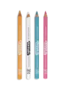 Set de 4 crayons de maquillage fins - Jaune/Rose/Turquoise/Blanc