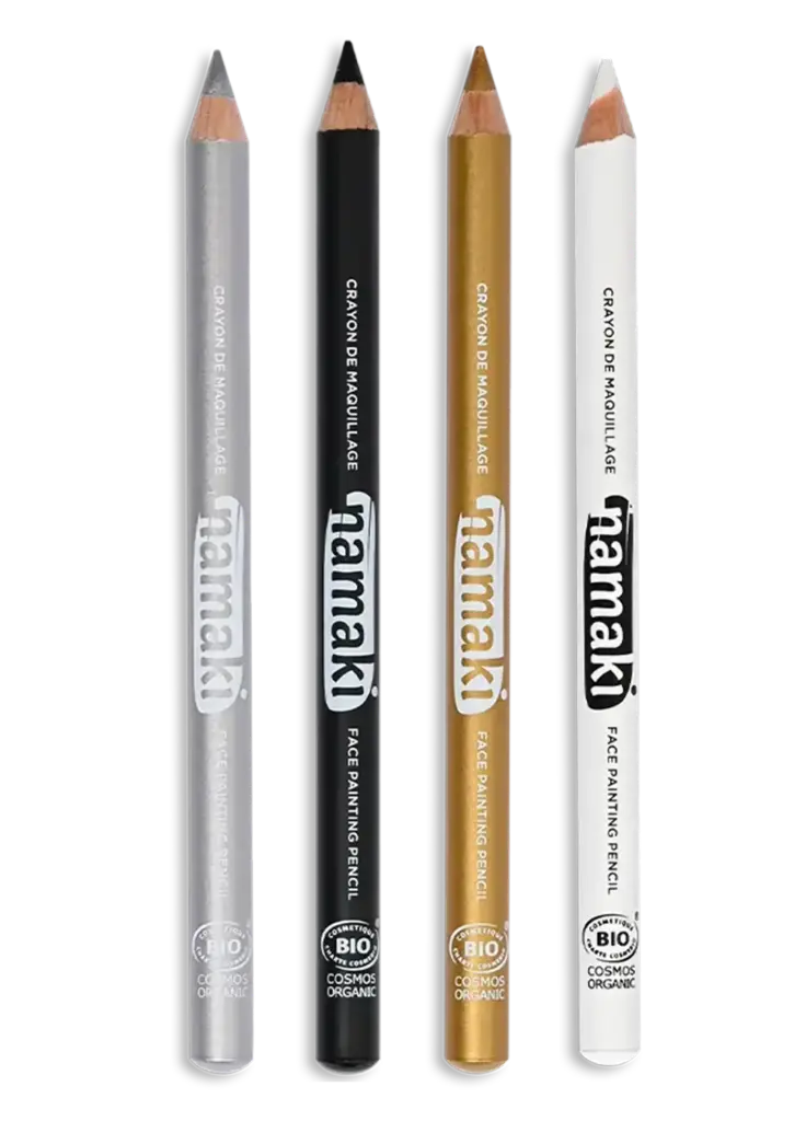 Set de 4 crayons de maquillage fins - Or/Argent/Noir/Blanc