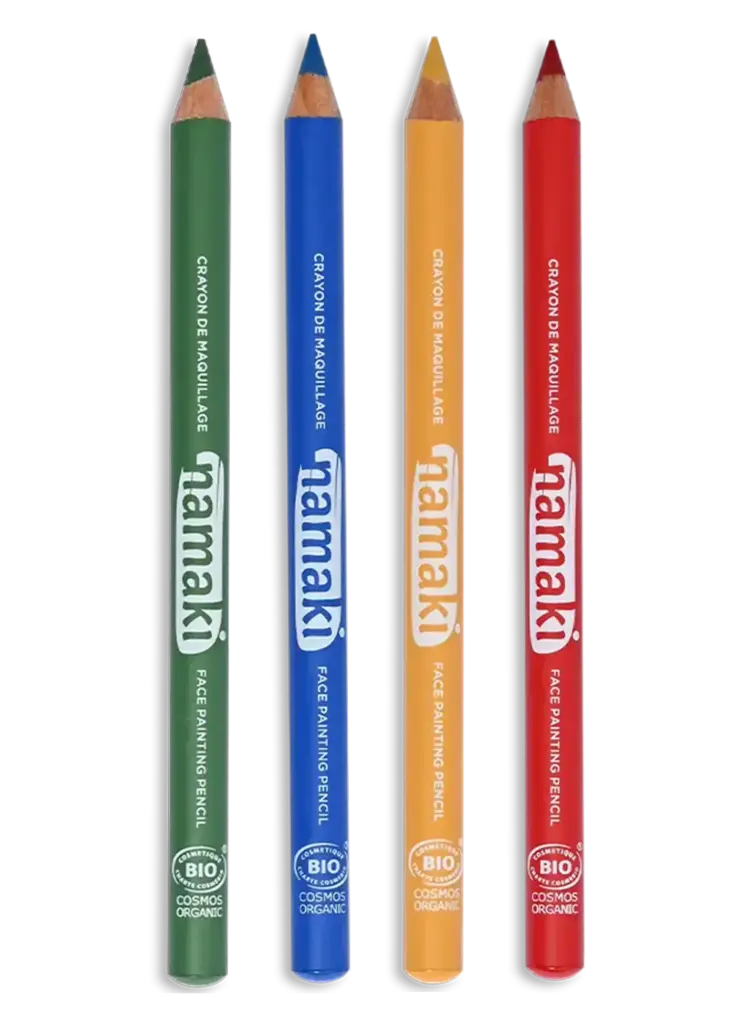 Set de 4 crayons de maquillage fins - Jaune/Vert/Bleu/Rouge