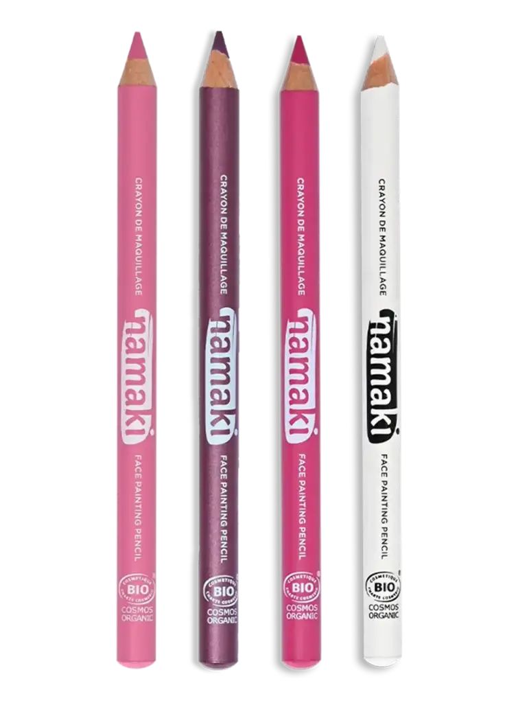 Set de 4 crayons de maquillage fins - Violet/Fuchsia/Rose/Blanc