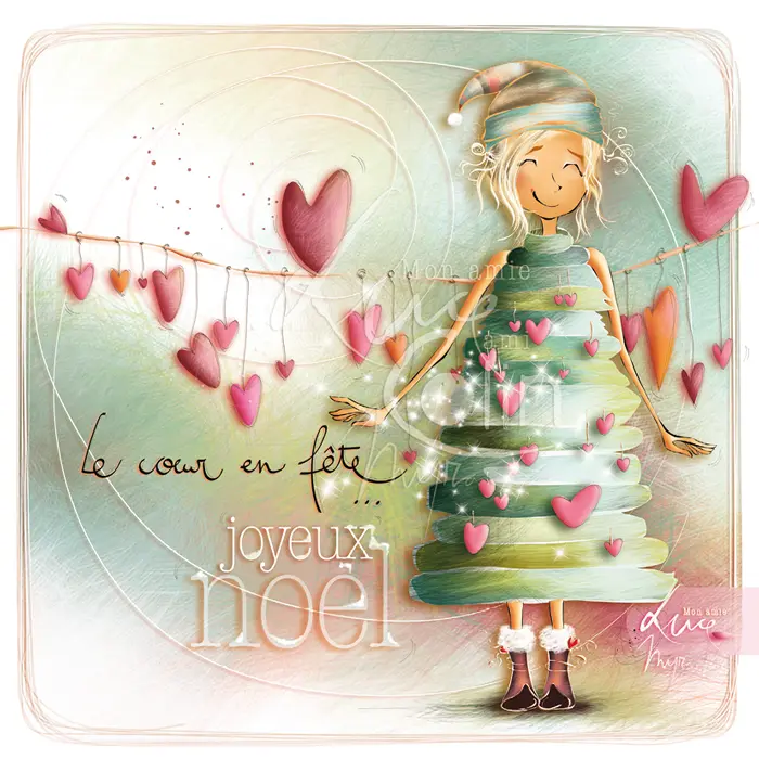 CS 1234 - Carte Mon Amie Luce "Cœur en fête"
