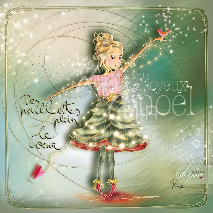 CS 1235 - Carte Mon Amie Luce "Des paillettes plein le cœur"