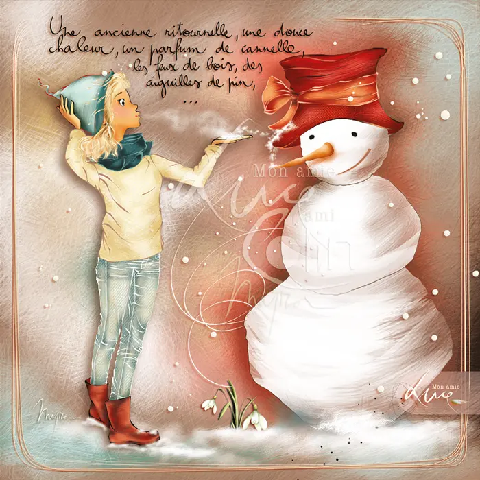CS 1236 - Carte Mon Amie Luce "Une ancienne ritournelle, une douce chaleur, un parfum de canelle ..."