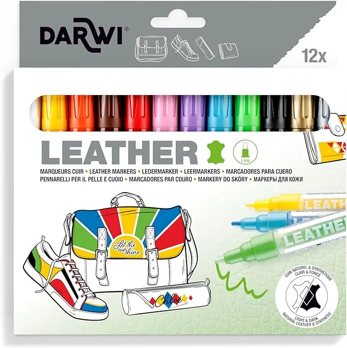 DARWI CUIR MARQUEUR 2 MM SET 12X6ML