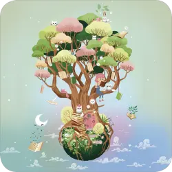 BAR 337 Carte carrée 14x14 Rémy Tornior "La planète lecture"