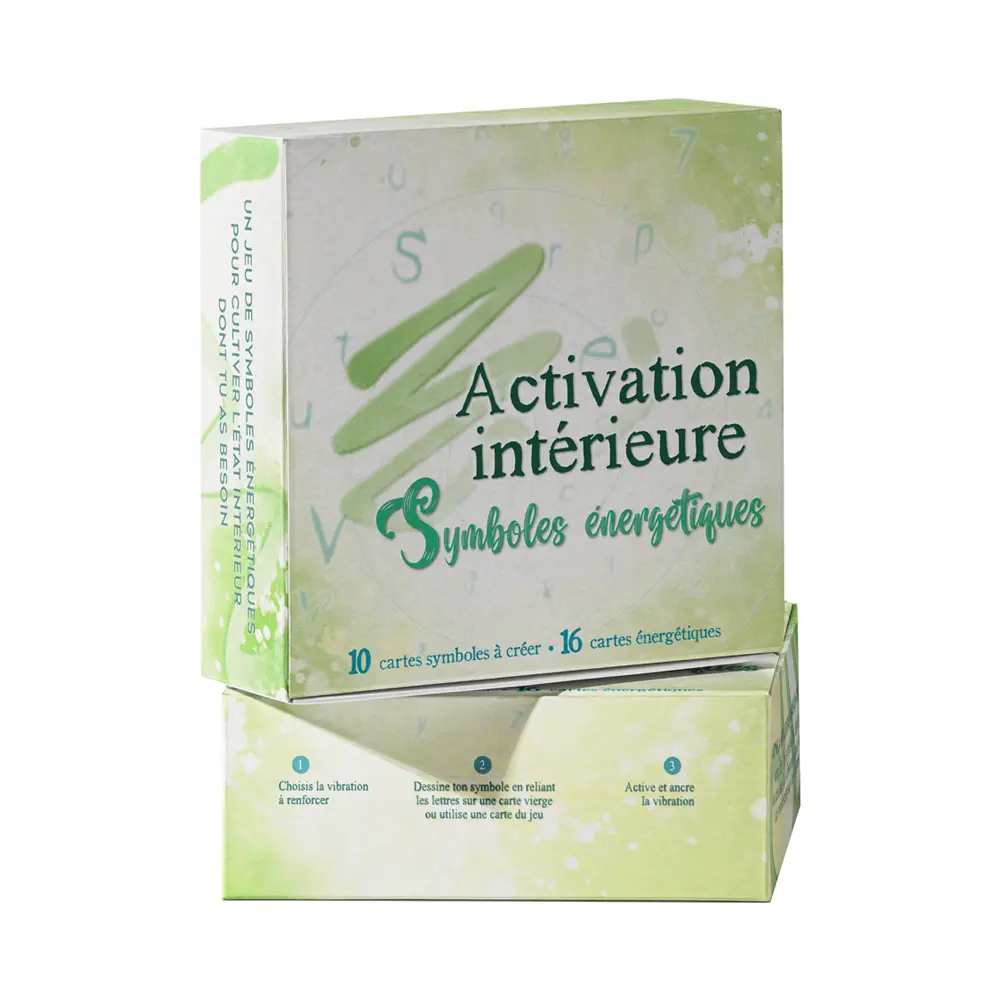 Coffret cartes à piocher - activation intérieure - symboles énergétiques