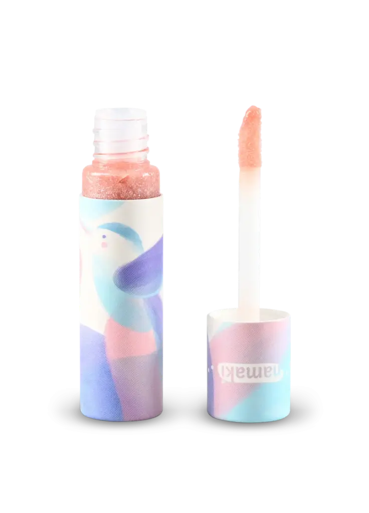 Gloss rose pailleté