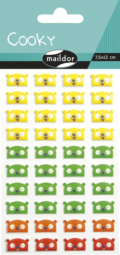 Cooky, Sach 1 pl 7,5x12cm, Têtes d'ours émotocône