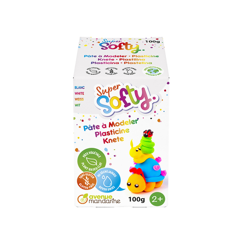 Boîte Super Softy 100g, Blanc plasticine