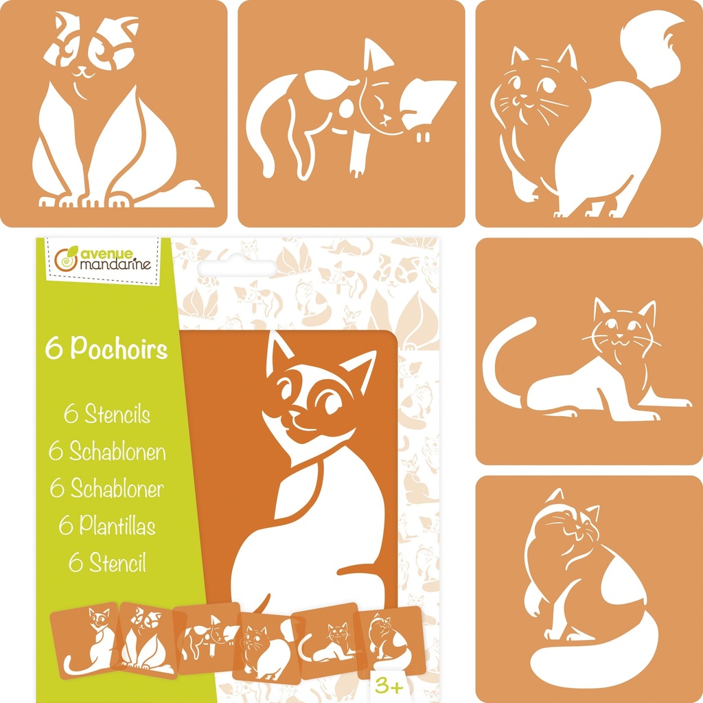 Set 6 sjablonen kind, Katten