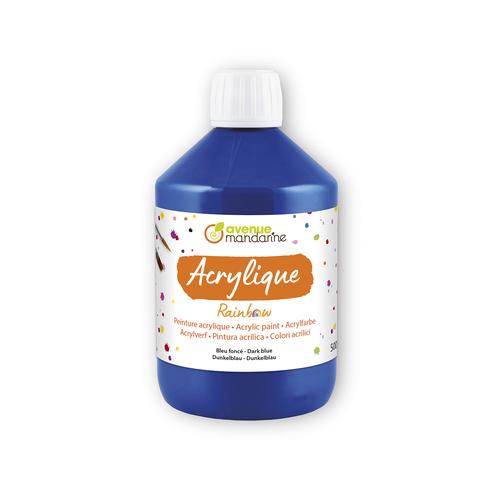 Peinture acrylique Rainbow 500mL Bleu Foncé