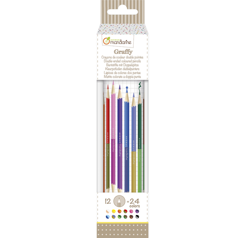 Tube de 12 crayons de couleur double pointes