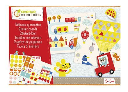 Boîte créative, Tableaux gommettes, Transports