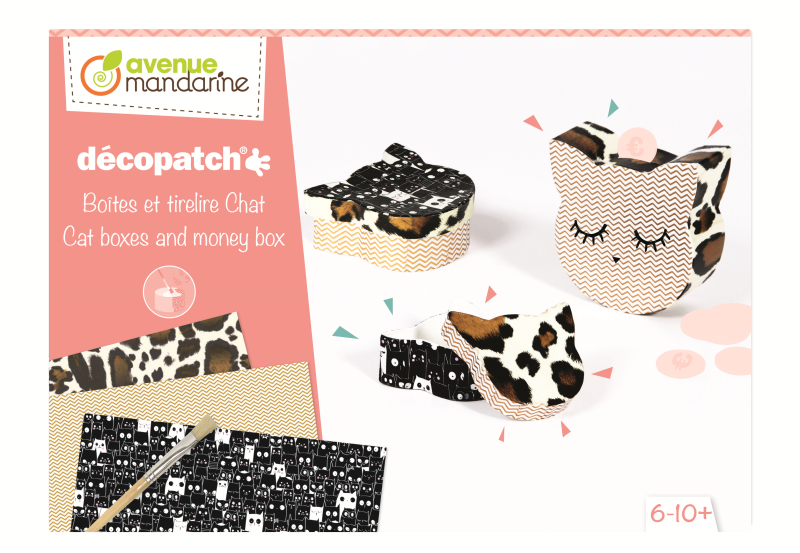 Boîte créative, Décopatch, Boîtes et tirelire Chat