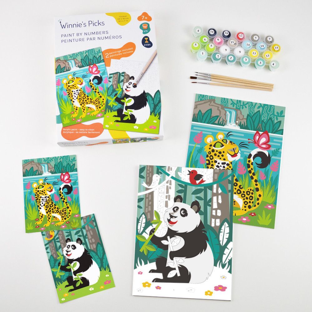 Peinture numéro Panda et léopard