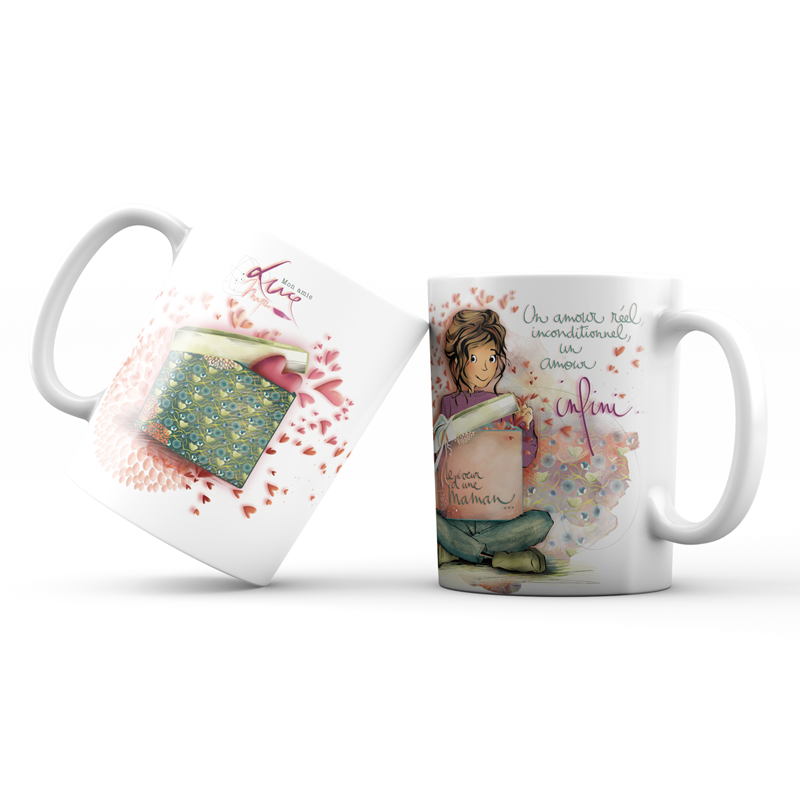 Mug 957 en céramique brillant  – Émail blanc 250 ml Mon Amie Luce  "Un amour réel, inconditionnel…"