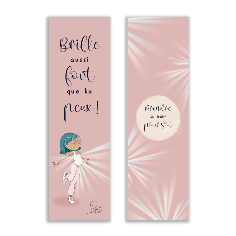 MP 021 Marque page Popie "Brille aussi fort que tu peux"