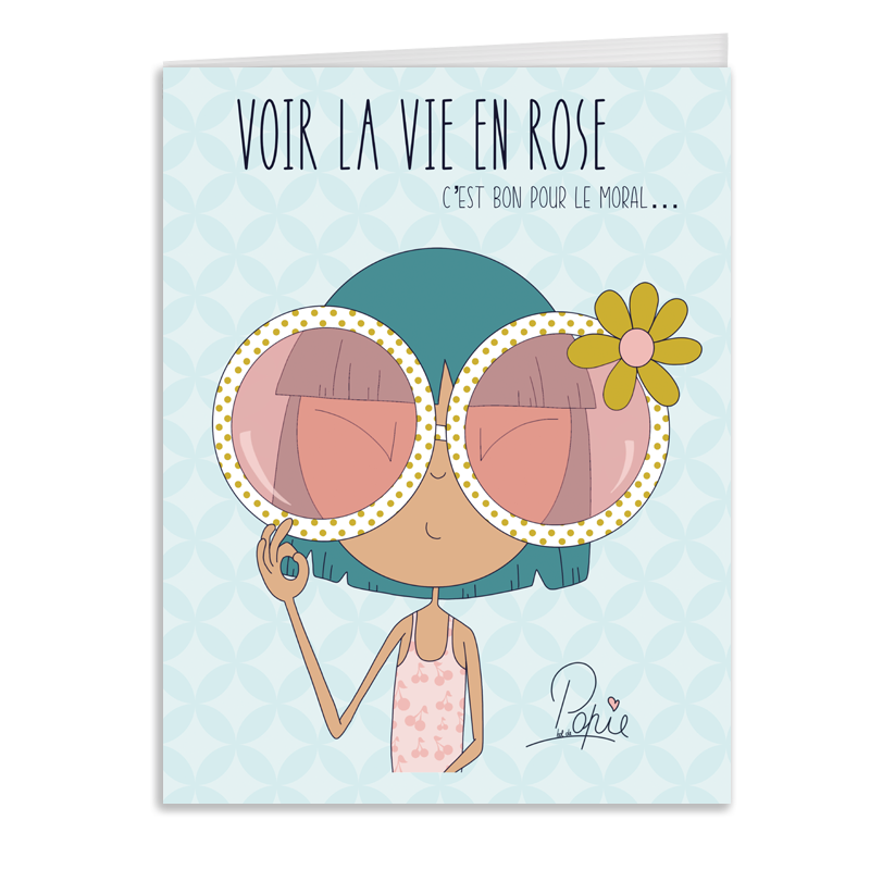 CAR 891 Popie Carnet  A5 "Voir la vie en rose" 