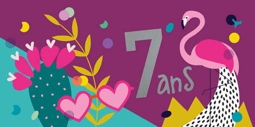 [CD 008] CD 008 - Carte d'anniversaire 7 ans (fille)