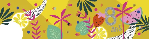 [CD 010] CD 010 - Carte d'anniversaire 8 ans (fille)