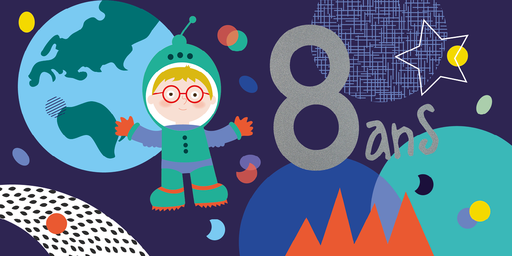 [CD 011] CD 011 - Carte d'anniversaire 8 ans (garçon)