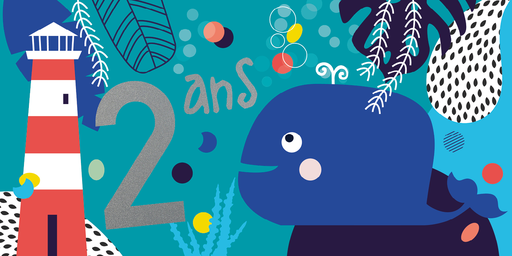 [CD 837] CD 837 - Carte d'anniversaire 2 ans (garçon)