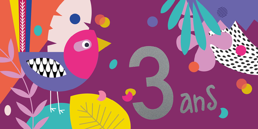 [CD 838] CD 838 - Carte d'anniversaire 3 ans (fille)