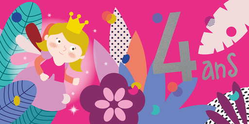[CD 840] CD 840 - Carte d'anniversaire 4 ans (fille)