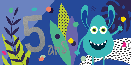 [CD 843] CD 843 - Carte d'anniversaire 5 ans (garçon)