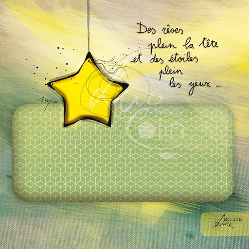 [CS 770] CS 770 - Carte de voeux Mon Amie Luce "Des rêves plein la tête"