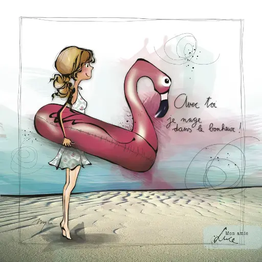 [CS 881] CS 881 - Carte Mon Amie Luce "Je nage dans le bonheur "