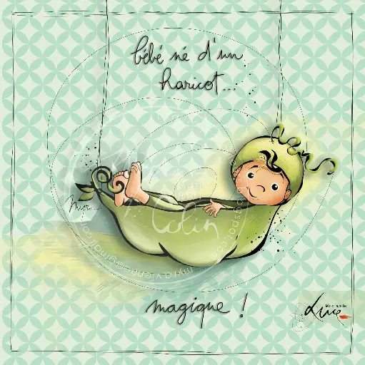 [CS 977] CS 977 - Carte Mon Amie Luce " Né d'un haricot"