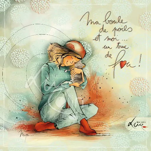 [CS 984] CS 984 - Carte Mon Amie Luce "Ma boule de poils"