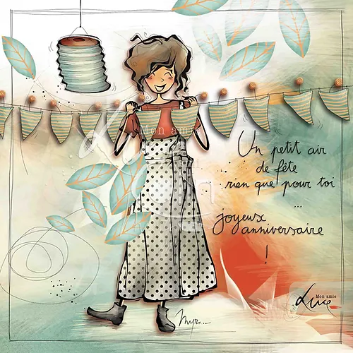 [CS 949] CS 949 - Carte Mon Amie Luce "Un petit air de fête" Mon Amie Luce