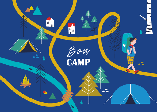 [CS 1018] CS 1018 Carte Artlequin 10x15  "Bon camp bleu" CS 1018