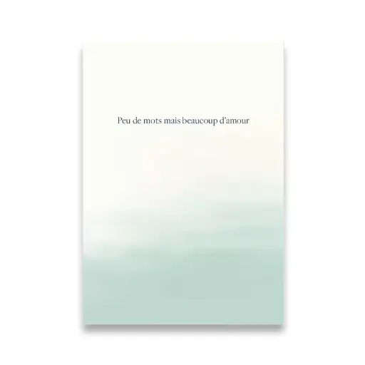[CS 1038] CS 1038 Carte condoléance: Peu de mots mais beaucoup d'amour - dégradé vert
