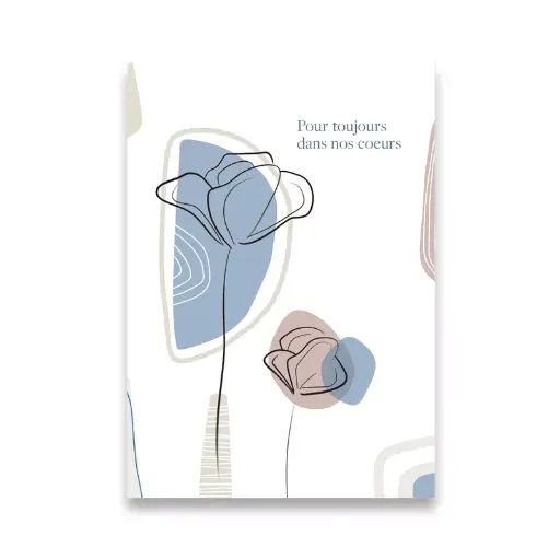 [CS 1031] CS 1031 Carte condoléance: Pour toujours dans nos coeurs - forme bleue