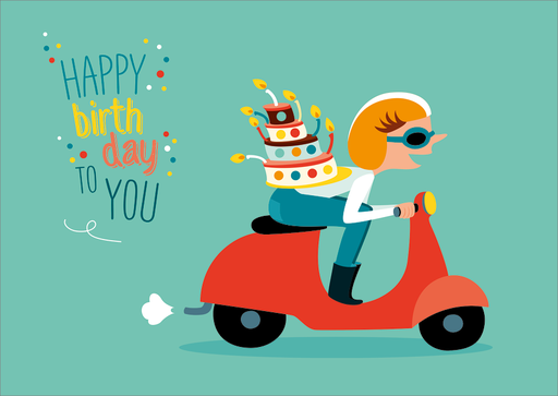 [CD 180] CD 180 Alice de Page vecto double "Happy birthday vespa"