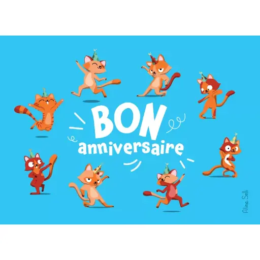 [CS 1069] CS 1069 Aline Selli "Bon anniversaire" chat